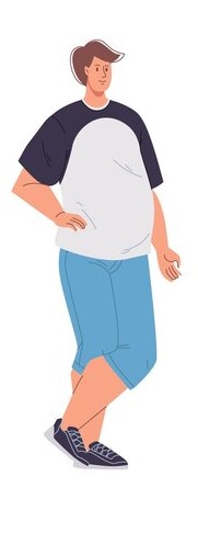 Corpo com obesidade grau 2